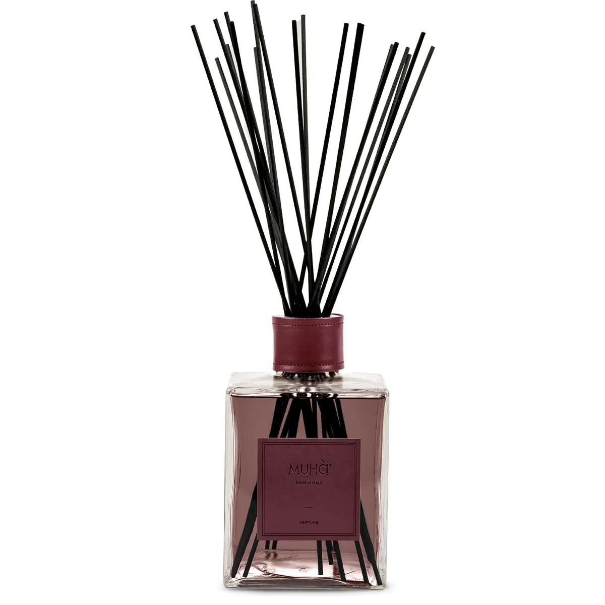 Muhà diffusore profumo ambiente in vetro con bastoncini, fragranza cedro bergamotto, design geometrico lineare