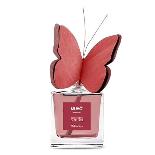 Muhà Butterfly Diffuser profumatore ambiente 50ml vetro legno fragranza melograno