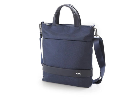 Il mio negozio - Nava Tote bag blu scuro in poliestere antigraffio con manici in PU e tracolla amovibile