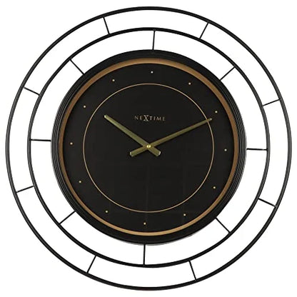 NeXtime Fancy orologio da parete 70cm metallo nero con dettagli dorati