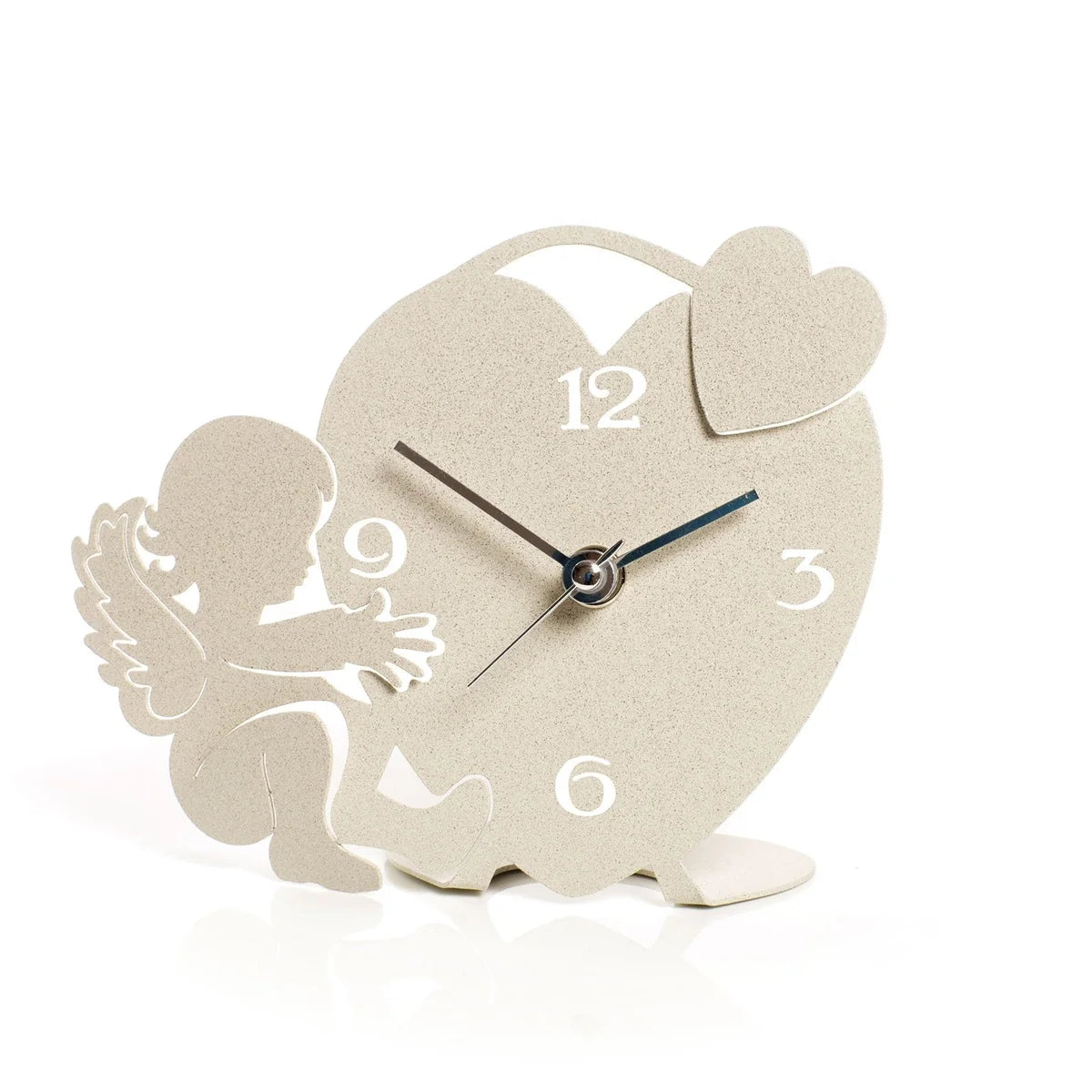 Arti & Mestieri bomboniera orologio Angioletto ferro cuore avorio bianco design italiano