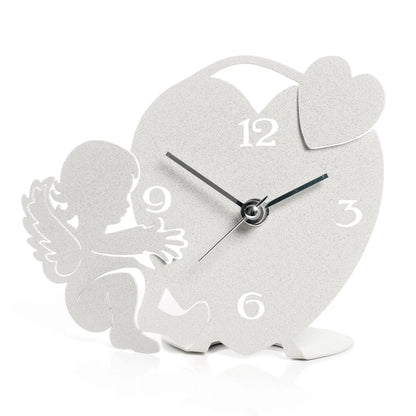 Arti & Mestieri bomboniera orologio Angioletto ferro cuore avorio bianco design italiano