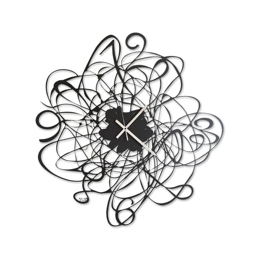 Arti & Mestieri orologio da parete design intreccio Doodle ferro nero rosso 58 cm