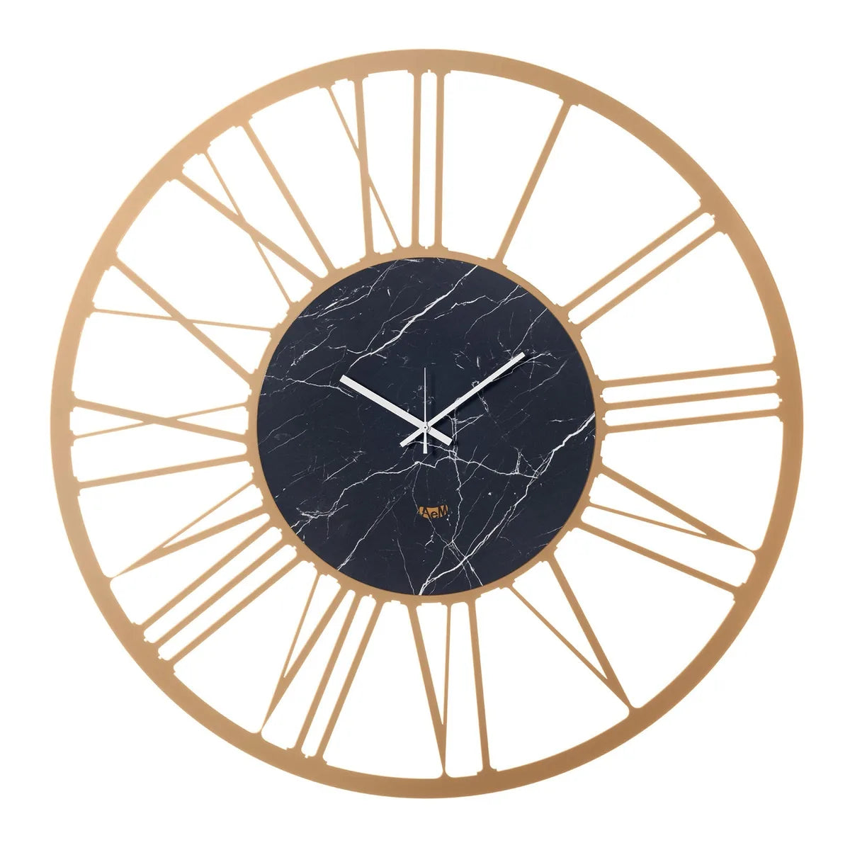 Arti & Mestieri orologio da parete design Big 90 effetto marmo nero travertino ferro