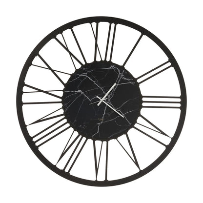 Arti & Mestieri orologio da parete design Big 90 effetto marmo nero travertino ferro