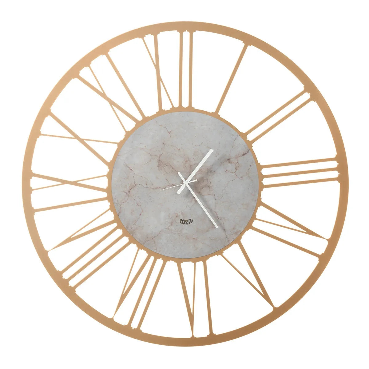 Arti & Mestieri orologio da parete design Big 90 effetto marmo nero travertino ferro