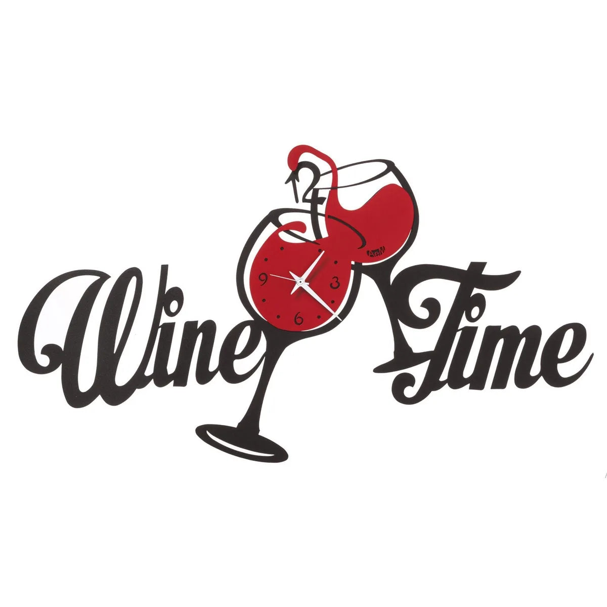 Arti & Mestieri orologio da parete Wine Time design particolare con elementi vino