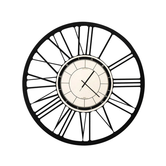Arti & Mestieri Orologio Da Parete Design Numeri Romani ferro Alluminio e Nero