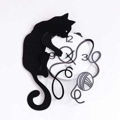 Arti & Mestieri orologio da parete particolare gatto gomitolo design italiano