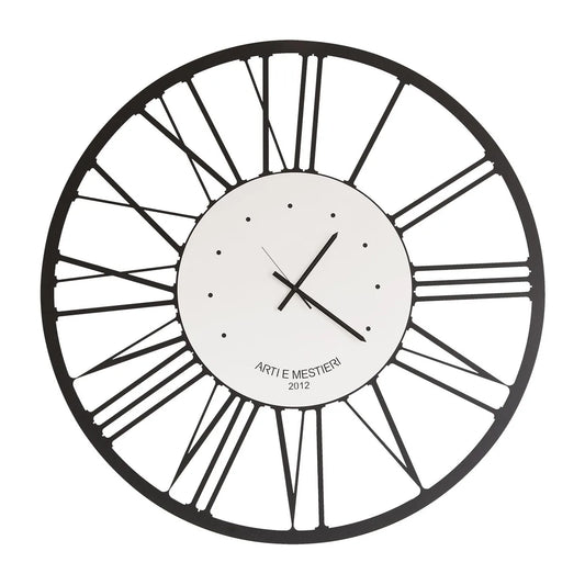 Arti & Mestieri orologio da parete design Big grande ferro nero 120 cm numeri romani