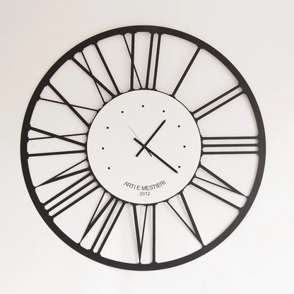 Arti & Mestieri orologio da parete design Big grande ferro nero 120 cm numeri romani