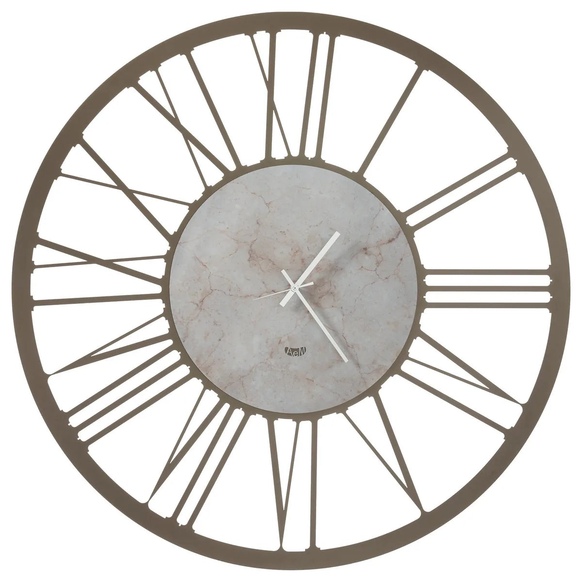 Arti & Mestieri orologio da parete Big 140 design ferro effetto marmo numeri romani Bronzo Nero