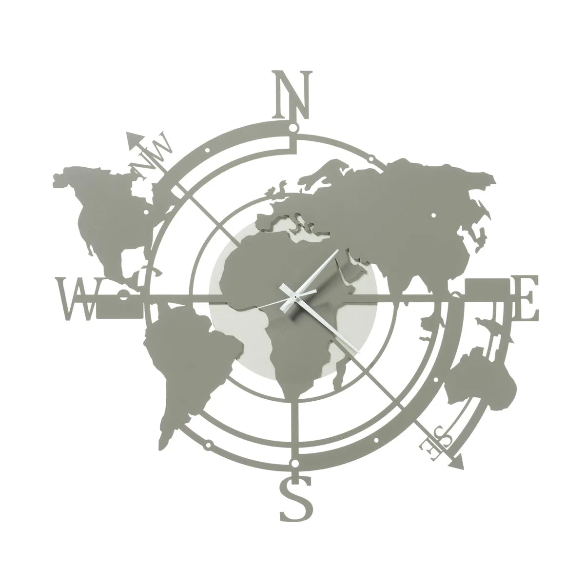Arti & Mestieri orologio da parete Planisfero piccolo design italiano avorio fango nero sabbia bronzo