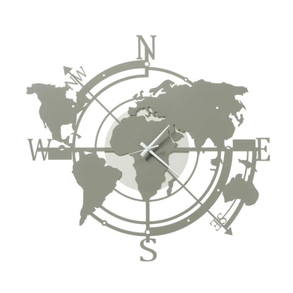 Arti & Mestieri orologio da parete Planisfero piccolo design italiano avorio fango nero sabbia bronzo