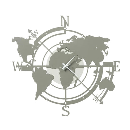 Arti & Mestieri orologio da parete Planisfero piccolo design italiano avorio fango nero sabbia bronzo