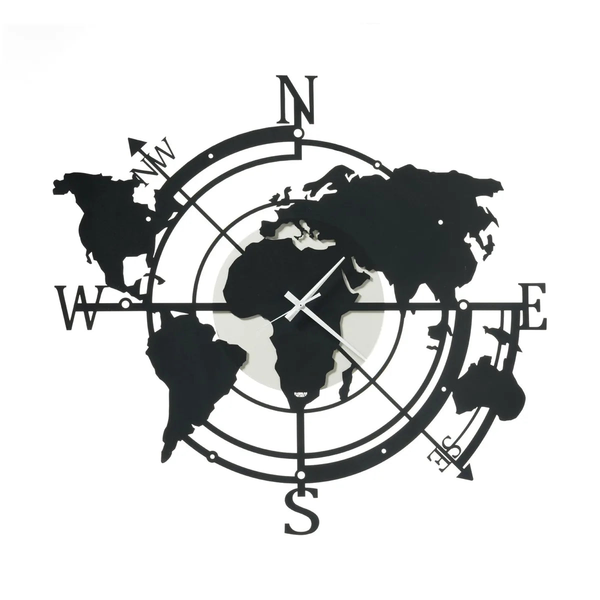 Arti & Mestieri orologio da parete Planisfero piccolo design italiano avorio fango nero sabbia bronzo