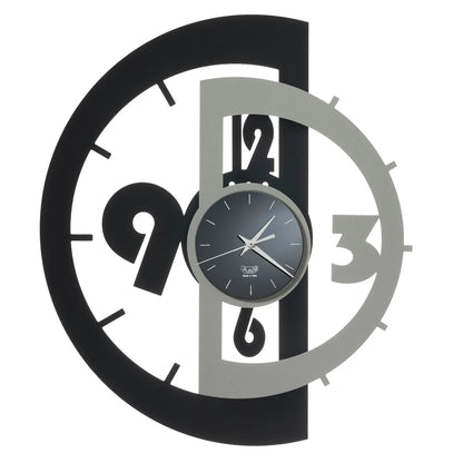 Arti & Mestieri orologio da parete Victor ferro design mezze lune Sabbia Avorio Nero Alluminio