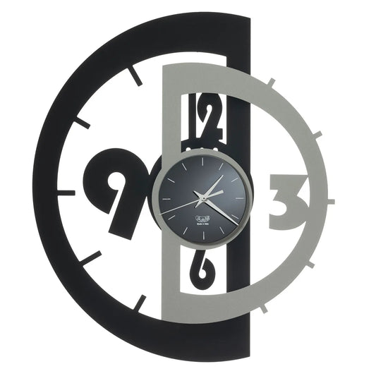 Arti & Mestieri orologio da parete Victor ferro design mezze lune Sabbia Avorio Nero Alluminio