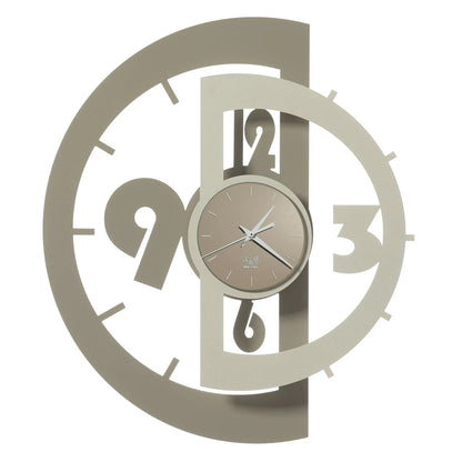 Arti & Mestieri orologio da parete Victor ferro design mezze lune Sabbia Avorio Nero Alluminio