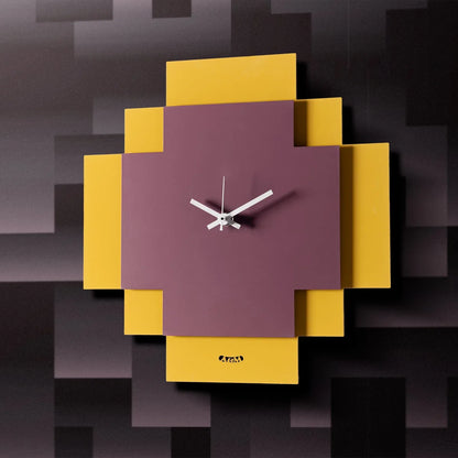 Arti & Mestieri orologio Tetris design geometrico due lastre sovrapposte bianco nero