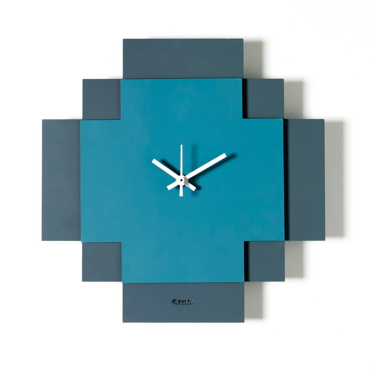 Arti & Mestieri orologio Tetris design geometrico due lastre sovrapposte bianco nero