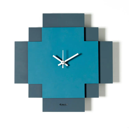 Arti & Mestieri orologio Tetris design geometrico due lastre sovrapposte bianco nero
