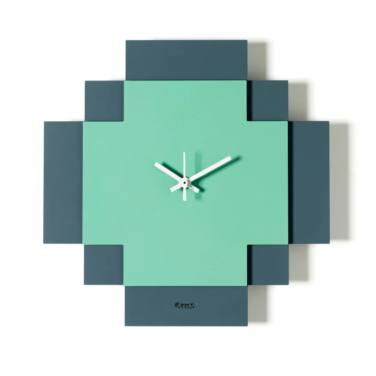 Arti & Mestieri orologio Tetris design geometrico due lastre sovrapposte bianco nero