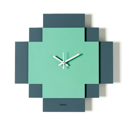 Arti & Mestieri orologio Tetris design geometrico due lastre sovrapposte bianco nero