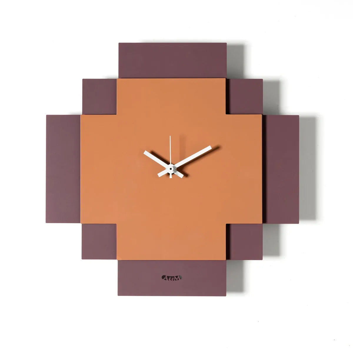 Arti & Mestieri orologio Tetris design geometrico due lastre sovrapposte bianco nero