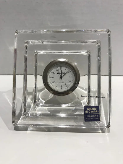 Arnolfo Di Cambio orologio in cristallo 10x10 Ettore Sottsass design