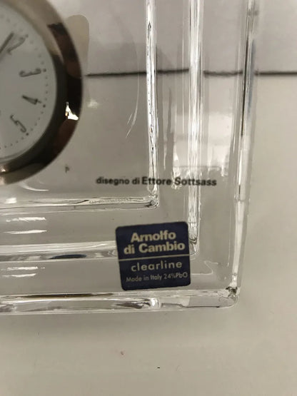 Arnolfo Di Cambio orologio in cristallo 10x10 Ettore Sottsass design