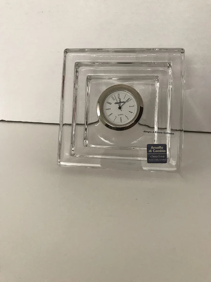Arnolfo Di Cambio orologio in cristallo 10x10 Ettore Sottsass design