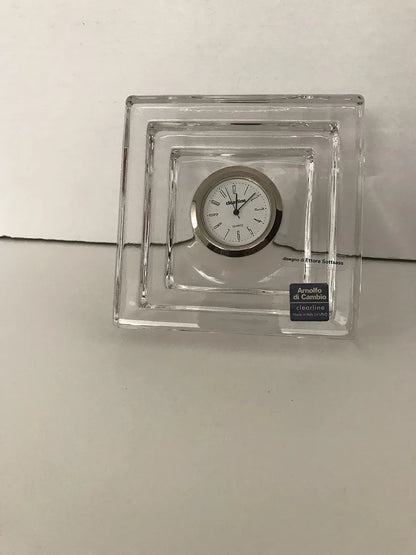 Arnolfo Di Cambio orologio in cristallo 10x10 Ettore Sottsass design
