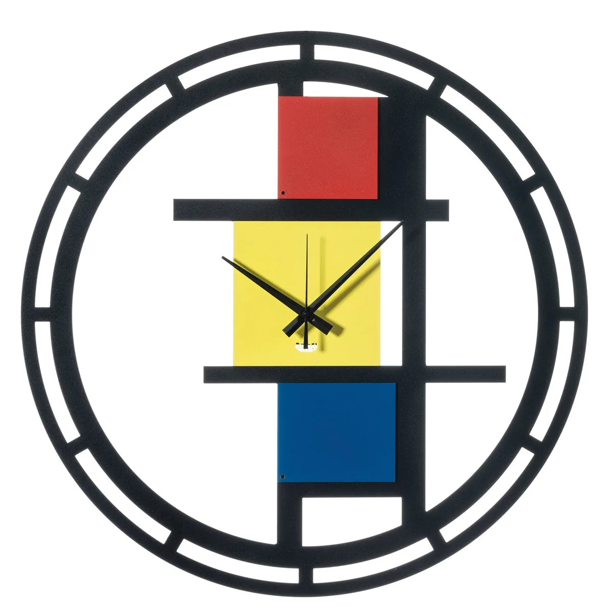 Arti & Mestieri Orologio Mondrian 50 design geometrico nero rosso giallo