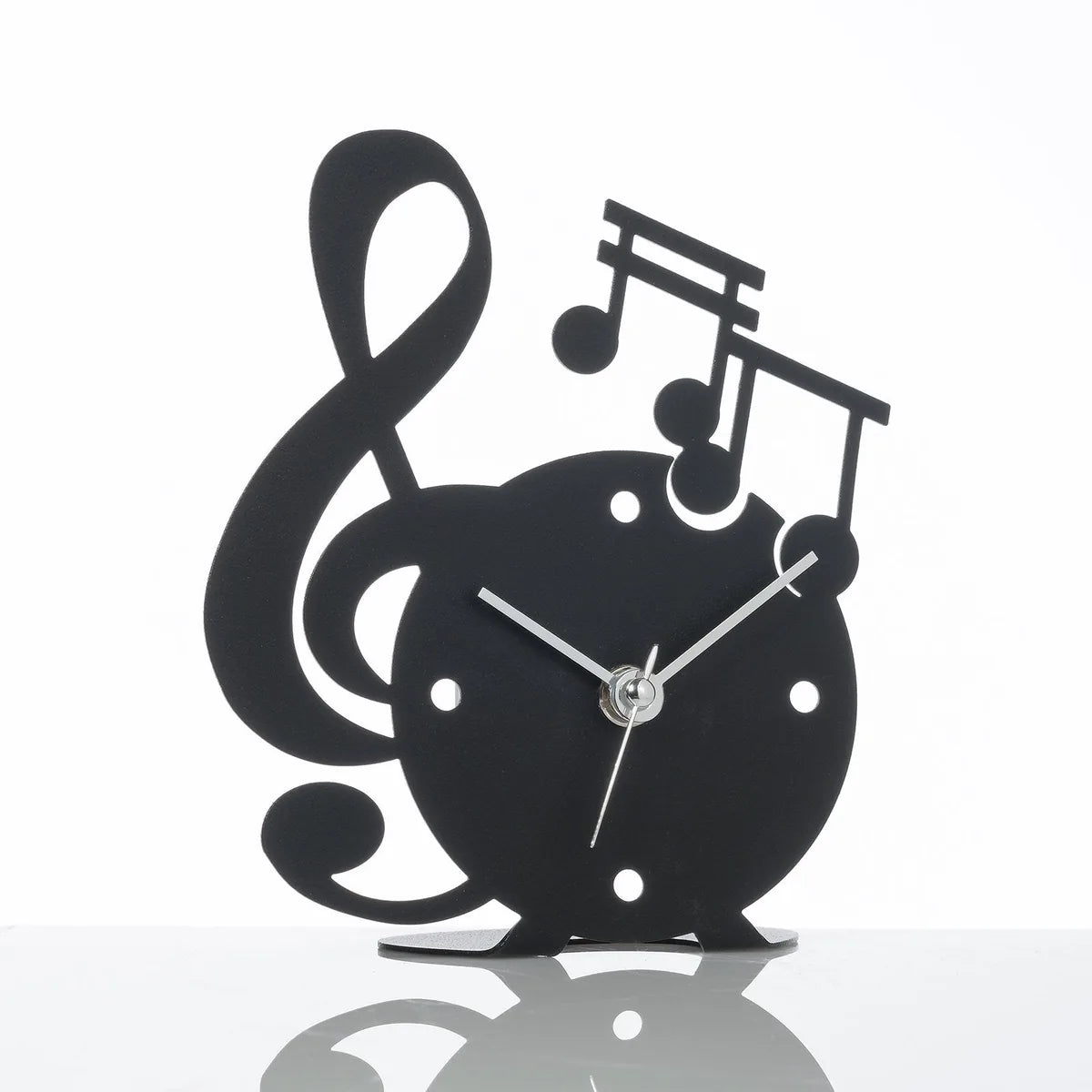 Arti & Mestieri Orologio Da Tavolo Musica con chiave musicale, polimetilmetacrilato specchiato oro e argento