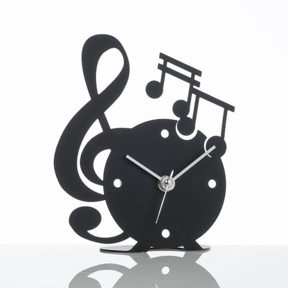 Arti & Mestieri Orologio Da Tavolo Musica con chiave musicale, polimetilmetacrilato specchiato oro e argento