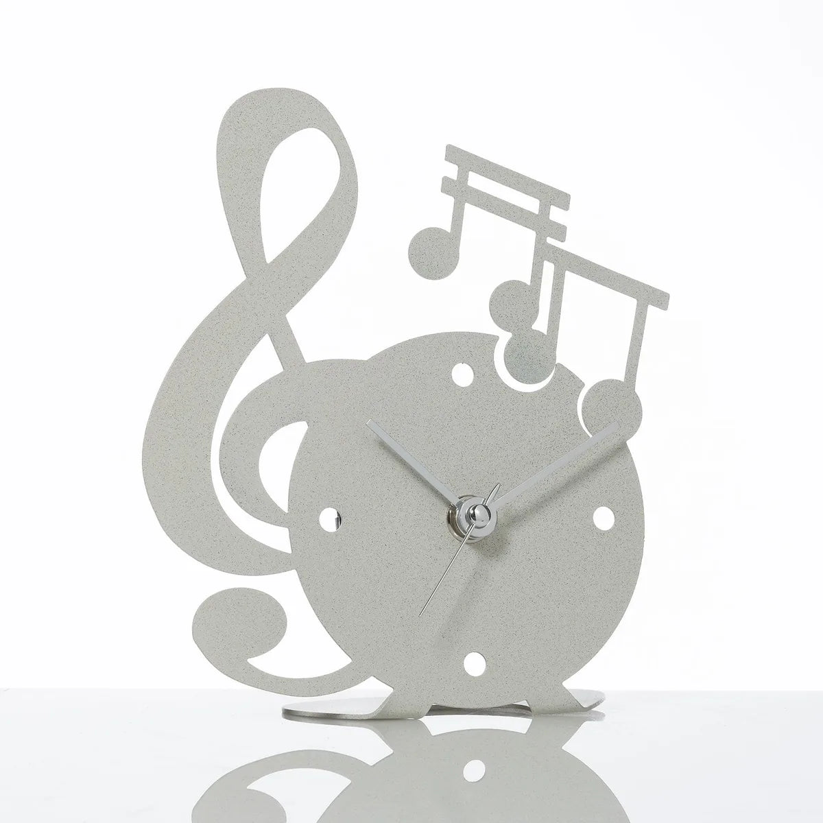 Arti & Mestieri Orologio Da Tavolo Musica con chiave musicale, polimetilmetacrilato specchiato oro e argento