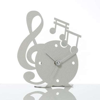 Arti & Mestieri Orologio Da Tavolo Musica con chiave musicale, polimetilmetacrilato specchiato oro e argento