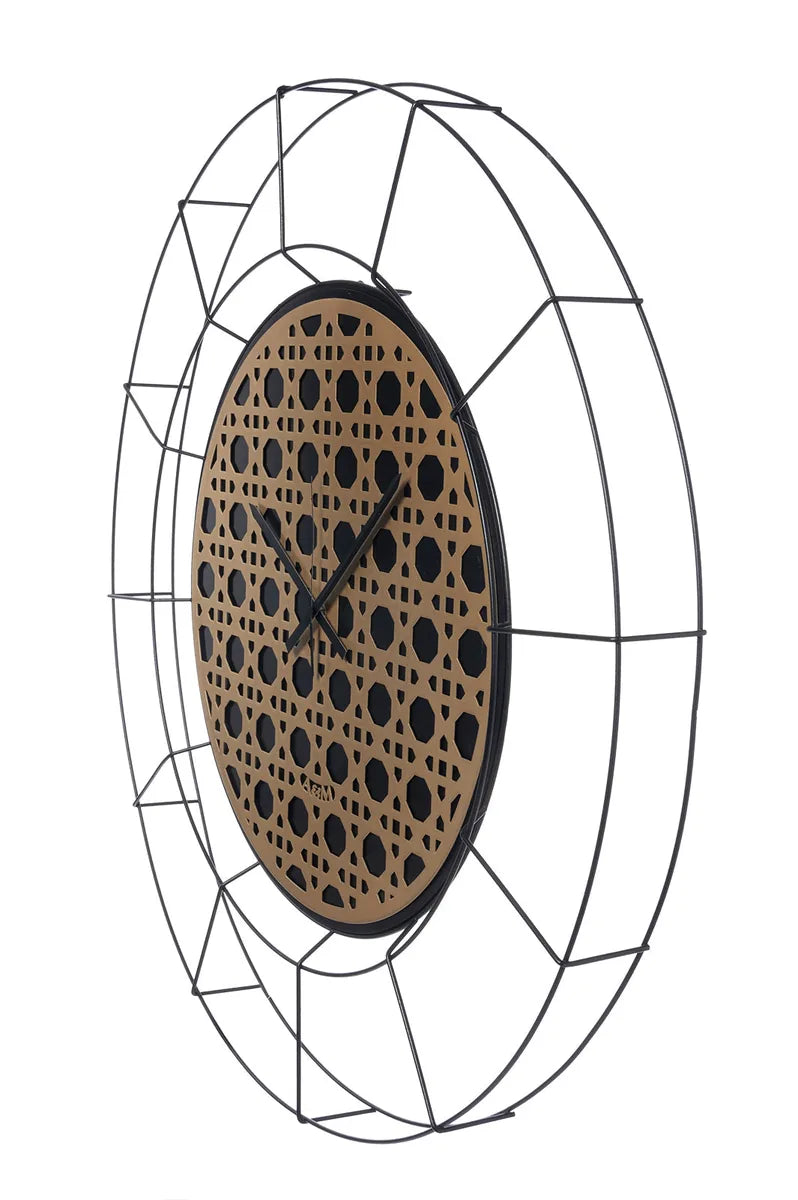 Arti & Mestieri Orologio da parete Nudo Grande Vienna ferro nero oro design