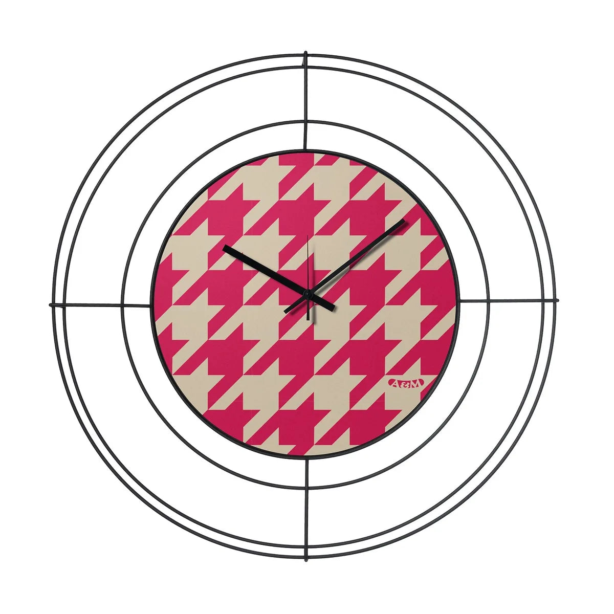 Arti & Mestieri orologio parete design Nudo Pied de Poule magenta ferro 50 cm