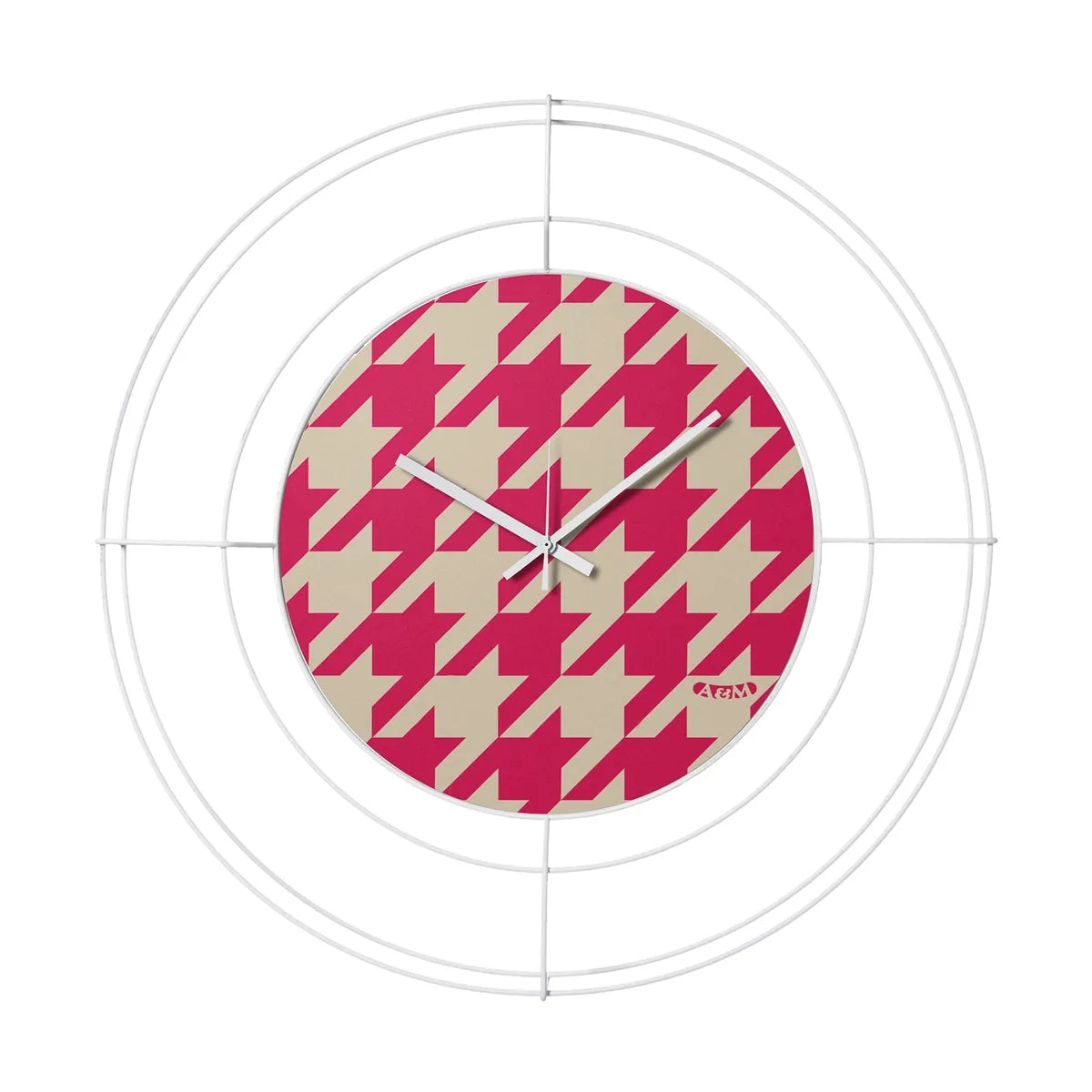 Arti & Mestieri orologio parete design Nudo Pied de Poule magenta ferro 50 cm
