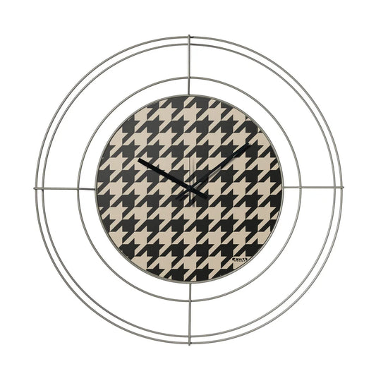 Arti & Mestieri orologio parete design Nudo piccolo Pied de Poule nero ferro 50cm