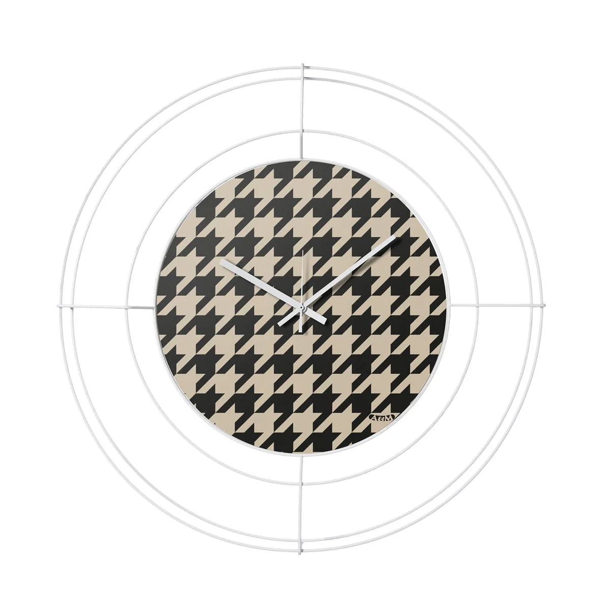 Arti & Mestieri orologio parete design Nudo piccolo Pied de Poule nero ferro 50cm