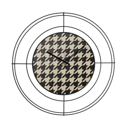 Arti & Mestieri orologio parete design Nudo piccolo Pied de Poule nero ferro 50cm