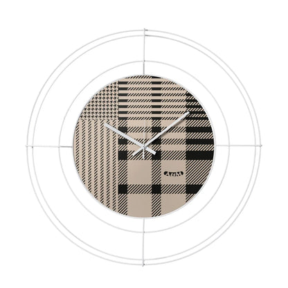 Arti & Mestieri Orologio da parete Nudo Piccolo Tartan in ferro, nero/tartan