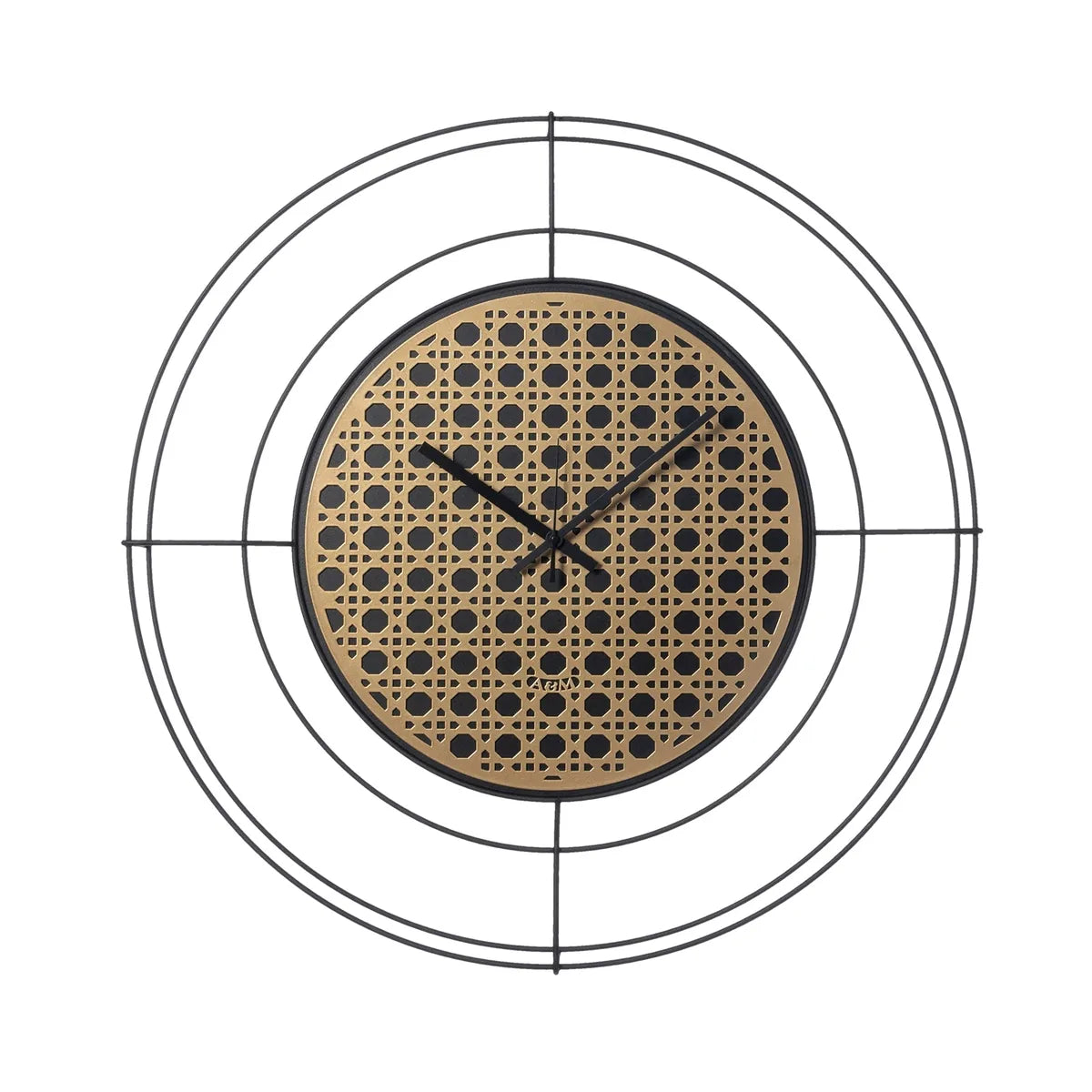 Arti & Mestieri orologio da parete design Nudo piccolo Vienna 50 cm nero oro laccato