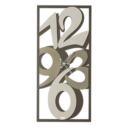 Arti & Mestieri orologio da parete moderno Vision con numeri in evidenza, design rettangolare nero