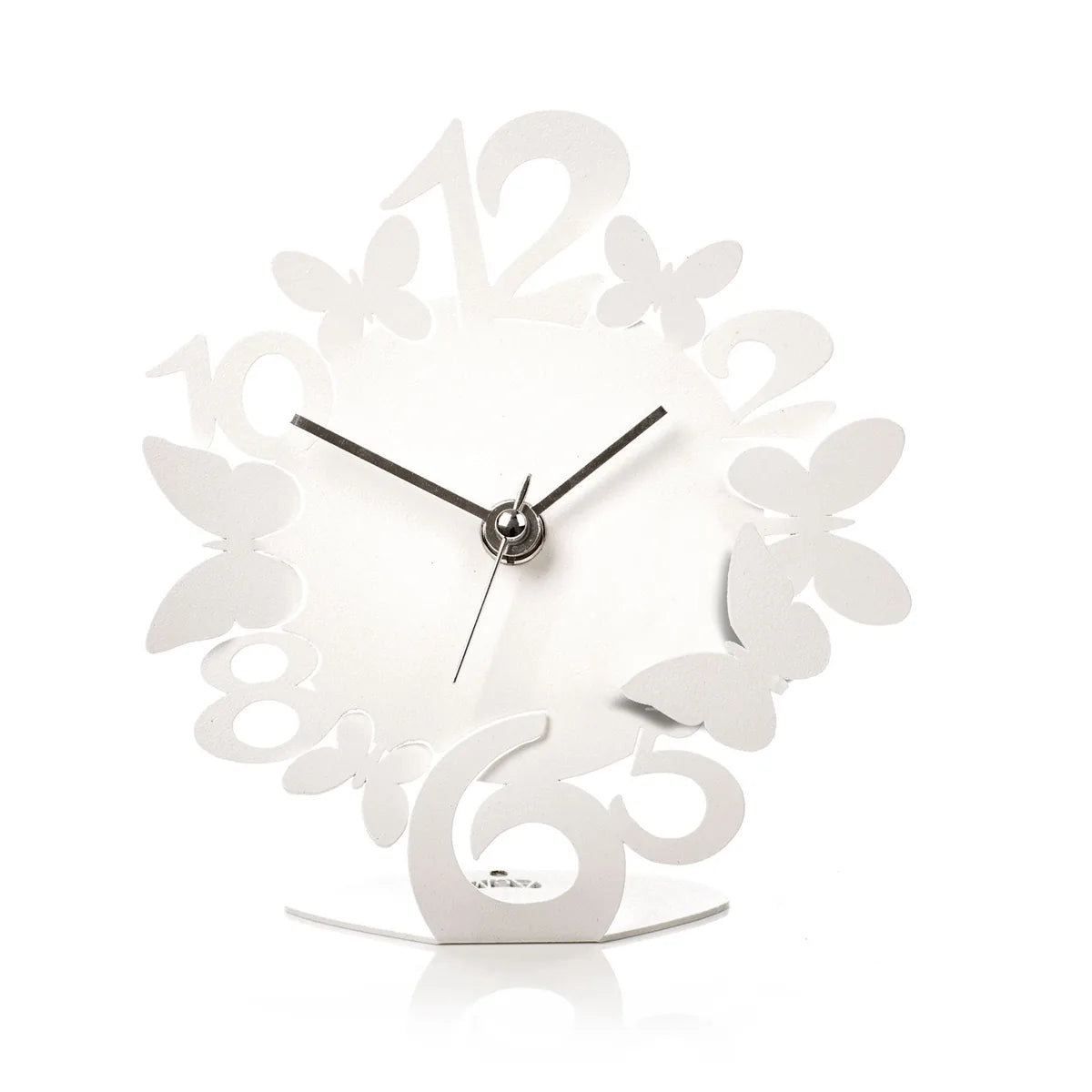 Arti & Mestieri Orologio Sciame Farfalla in ferro, design farfalle, colore Bianco e Sabbia