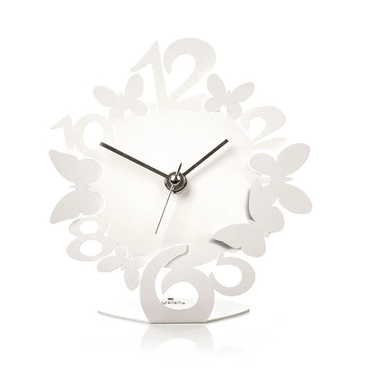Arti & Mestieri Orologio Sciame Farfalla in ferro, design farfalle, colore Bianco e Sabbia