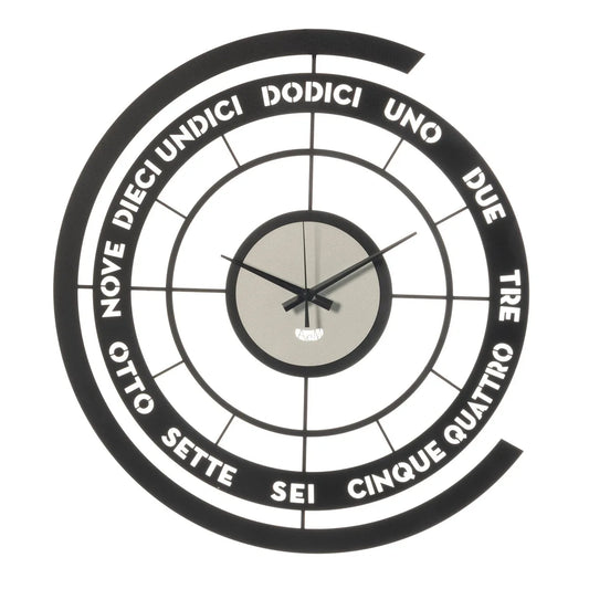 Arti & Mestieri orologio da parete design Skipper cerchi concentrici fango avorio nero bianco